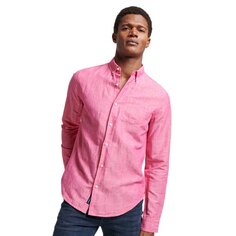 Рубашка с длинным рукавом Superdry Studios Linen BD, розовый