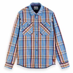 Рубашка с длинным рукавом Scotch &amp; Soda Regular-Fit Distressed Checked, синий