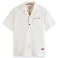 Рубашка с коротким рукавом Scotch &amp; Soda Crinkle Back-Embroidery, бежевый