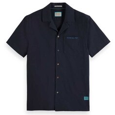 Рубашка с коротким рукавом Scotch &amp; Soda Crinkle Back-Embroidery, синий
