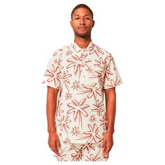 Рубашка с коротким рукавом Oakley Deco Palms RC Button Down, белый