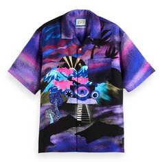 Рубашка с коротким рукавом Scotch &amp; Soda Placed Printed Tencel, разноцветный