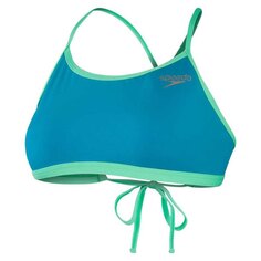 Топ бикини Speedo Solid Tie-Back Crop, зеленый