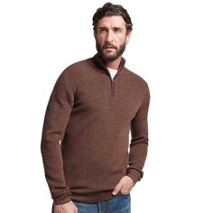 Свитер Superdry Studios Merino Henley, коричневый