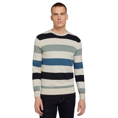 Свитер Tom Tailor 1029746 Striped Knit Crew Neck, бежевый