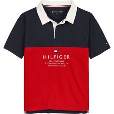 Поло с коротким рукавом Tommy Hilfiger Colorblock, синий