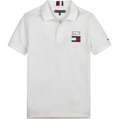 Поло с коротким рукавом Tommy Hilfiger Flag, белый