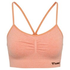 Бесшовный спортивный топ Hummel Scrunch, оранжевый