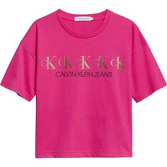 Футболка Calvin Klein Repeat Foil Boxy, розовый