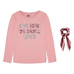 Футболка Levi´s Zebra Scrunchi Kids Long Sleeve Round Neck, розовый Levis