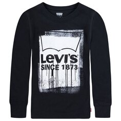 Футболка Levi´s Wet Paint Kids Long Sleeve Round Neck, черный Levis