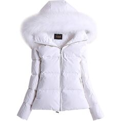 Пуховик Ace Shock With Fur Hood Warm Short Slim Fit Winter Women&apos;s, белый