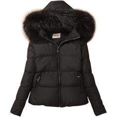 Пуховик Ace Shock With Fur Hood Warm Short Slim Fit Winter Women&apos;s, черный