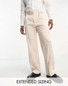 Элегантные широкие бежевые атласные брюки ASOS DESIGN