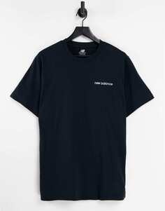 Черная футболка с линейным логотипом New Balance — эксклюзивно для ASOS