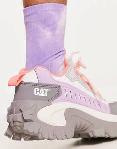 Серые и розовые женские массивные кроссовки CAT Intrumer Caterpillar
