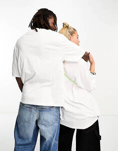 Белая футболка унисекс с принтом спереди COLLUSION Unknown