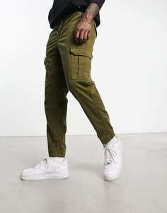 Зеленые брюки карго зауженного кроя BOSS Schargo