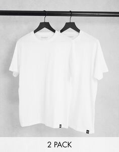 Комплект базовых футболок из двух белых футболок Pull&amp;Bear