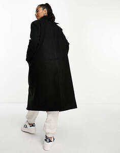 Черное твиловое пальто для папы ASOS DESIGN Petite