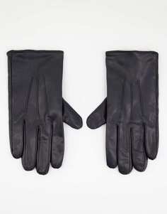 Черные кожаные водительские перчатки Paul Costelloe