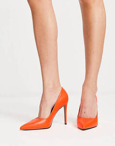Оранжевые туфли-лодочки на высоком каблуке с острым носом ASOS DESIGN Penza