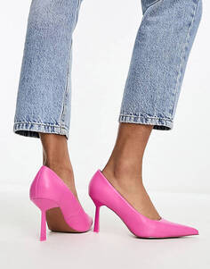 Розовые туфли-лодочки на среднем каблуке ASOS DESIGN Wide Fit Sterling