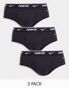 Черные хлопковые эластичные трусы из трех пар Nike