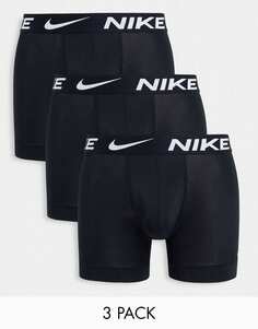 Набор из трех черных боксеров из микрофибры Nike Dri-Fit Essential