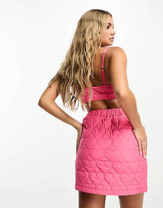 Розовая стеганая мини-юбка потертого цвета Threadbare
