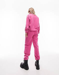Розовые джоггеры в винтажном стиле с вышитым логотипом Topshop Sno