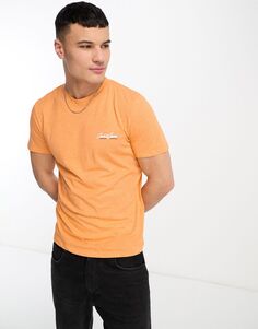 Оранжевая футболка с логотипом на груди Jack &amp; Jones
