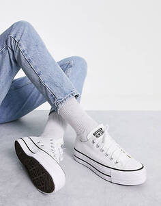 Белые кроссовки на платформе Converse Chuck Taylor Lift Ox