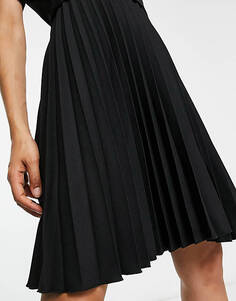 Черное плиссированное платье миди с запахом и запахом Closet London Petite Unknown
