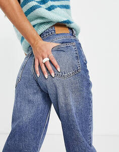 Зимние синие джинсы с завышенной талией Weekday Lash - MBLUE
