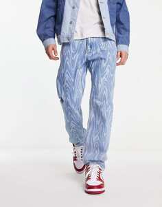 Tommy Jeans Ethan свободные прямые джинсы с мраморным рисунком из светлого денима