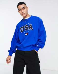 Синий свитшот с логотипом Tommy Jeans USA