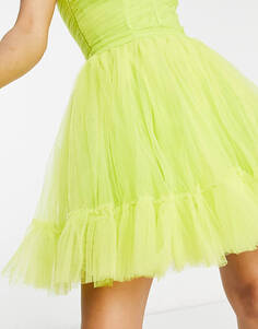 Эксклюзивное светло-зеленое платье мини из тюля с корсетом Lace &amp; Beads Petite