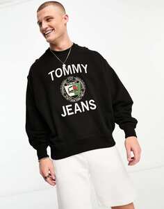 Черная толстовка с большим логотипом Tommy Jeans