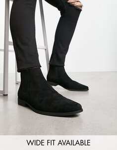 Черные ботинки челси из искусственной замши ASOS DESIGN