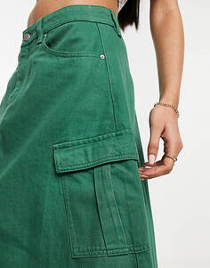 Зеленая юбка миди карго Urban Revivo