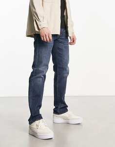 Синие прямые джинсы Armani Exchange средней степени стирки