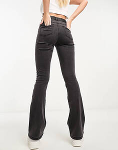 Темно-серые расклешенные джинсы со средней посадкой Noisy May Sallie