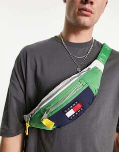 Разноцветная поясная сумка через плечо в стиле колор-блок Tommy Jeans