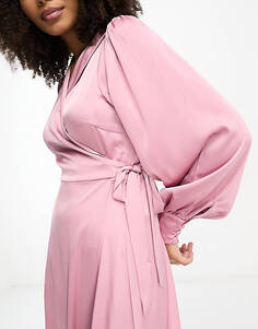 Пыльно-розовое платье макси с запахом Vila Bridesmaid
