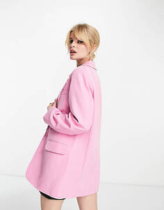 Только пиджак оверсайз розового цвета Only