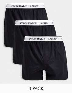 Комплект из трех тканых боксеров черного цвета с поясом с логотипом Polo Ralph Lauren