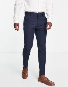 Темно-синие однотонные узкие брюки Bolongaro Trevor Wedding