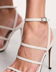 Белые босоножки на каблуке с ремешками и заостренной стелькой ASOS DESIGN Noelle