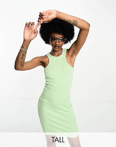 Пастельно-зеленое платье мини с воротником-борцовкой Noisy May Tall